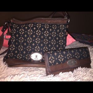 Fossil purse with matching wallet